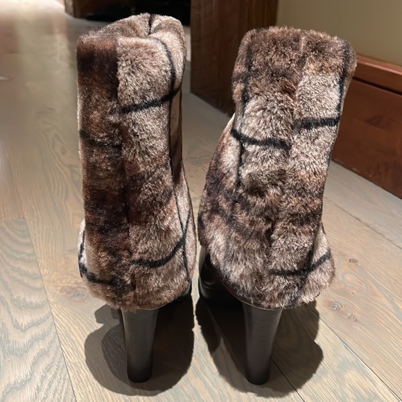 Ugg Australia Savoie Brown Leather Fold Down Platform Heeled Boots size 7 - Picture 6 of 9